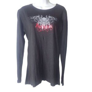 Womens Easyriders Long Sleeve Slub T shirt Graphics Spine‎ XXL New Biker Goth